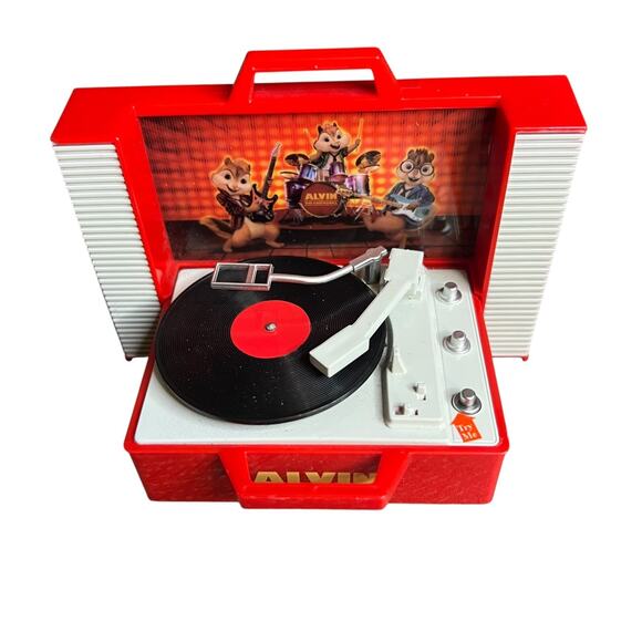 Frozen & Alvin and The Chipmunks 2 Record Player Ornaments 2012 Plays Music - Picture 2 of 7